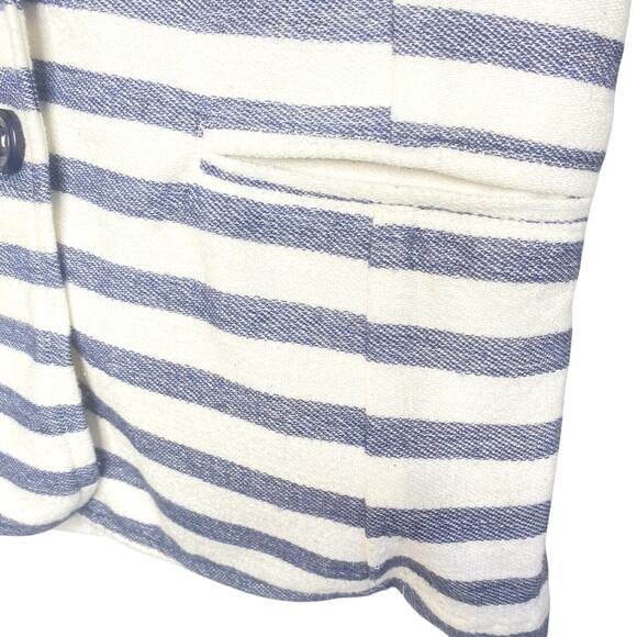 Splendid Navy White Stirped 2 button 2 pocket soft cotton blazer Size Small - Picture 5 of 8